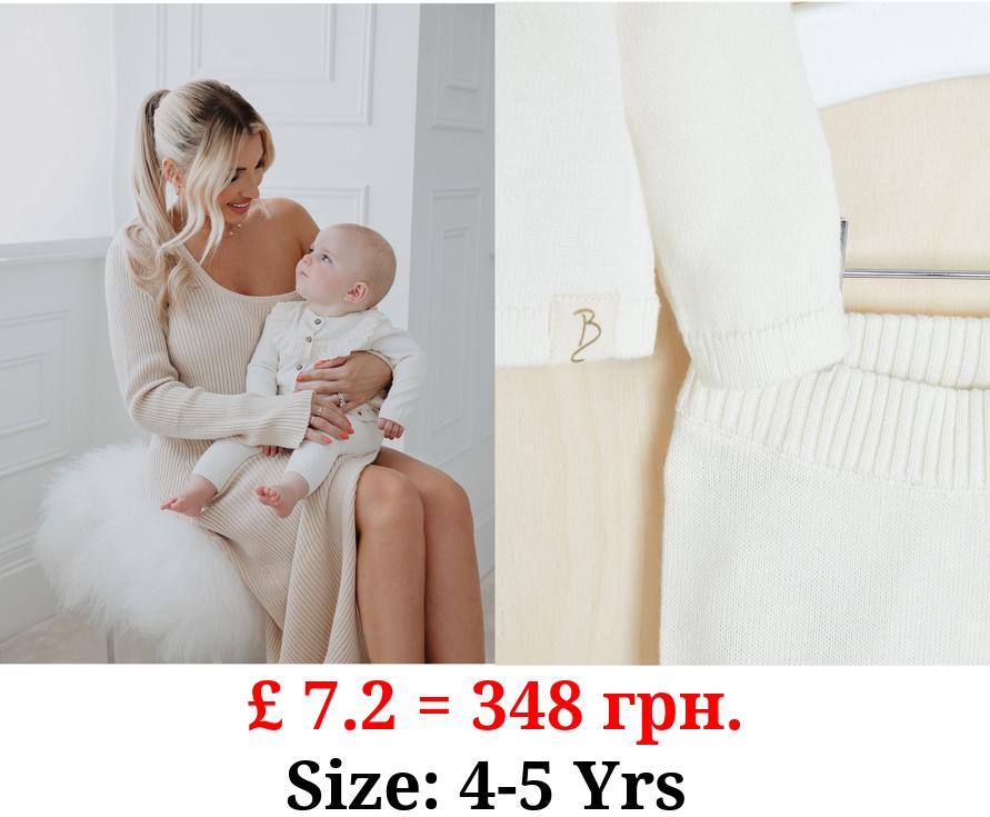 Billie Faiers Cream Knitted Frill Cardigan and Trousers Outfit