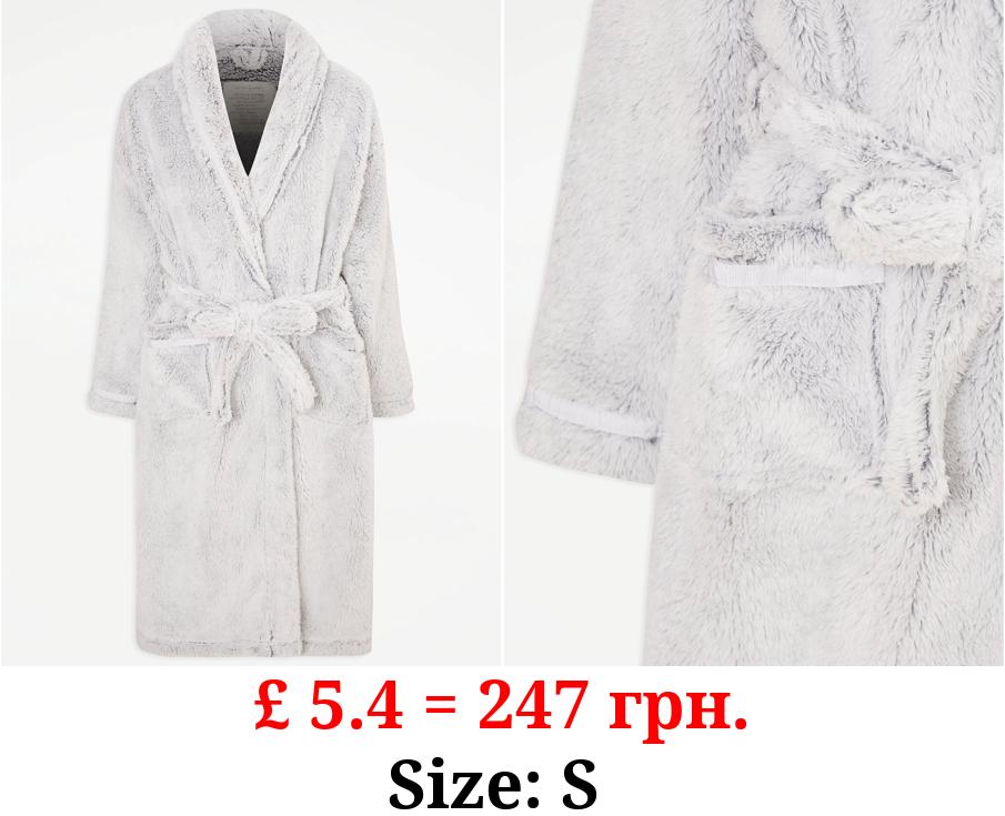 Grey Frosted Fleece Dressing Gown