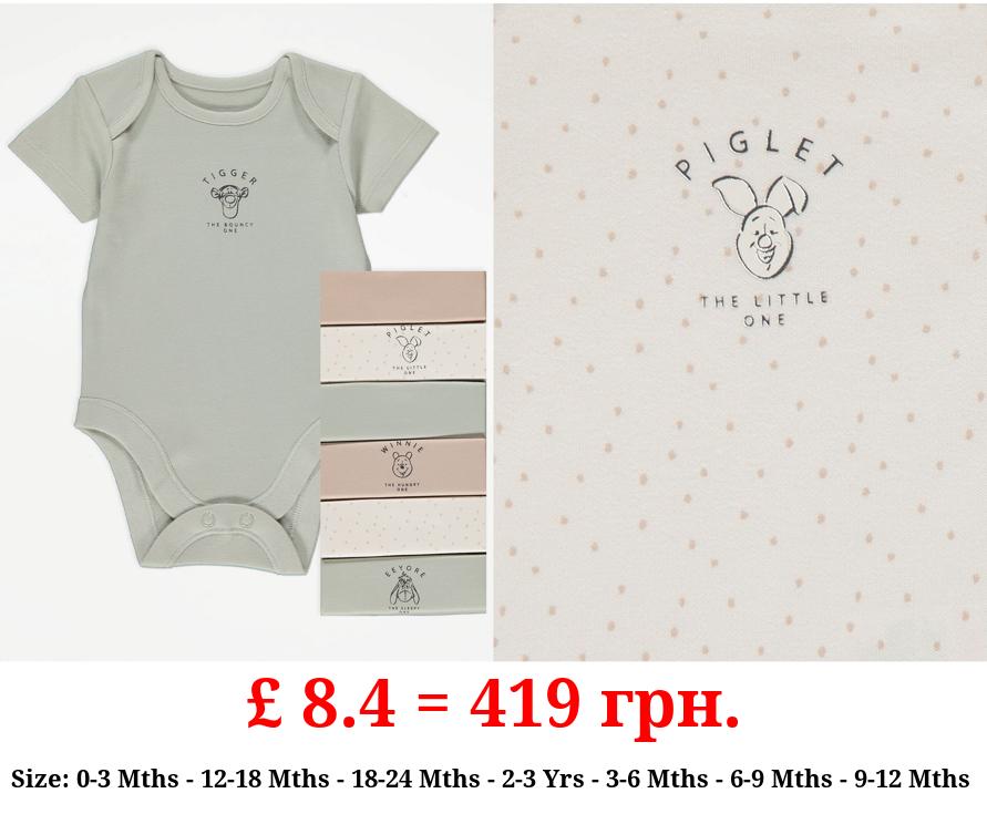 Disney Winnie The Pooh Short Sleeve Bodysuits 7 Pack