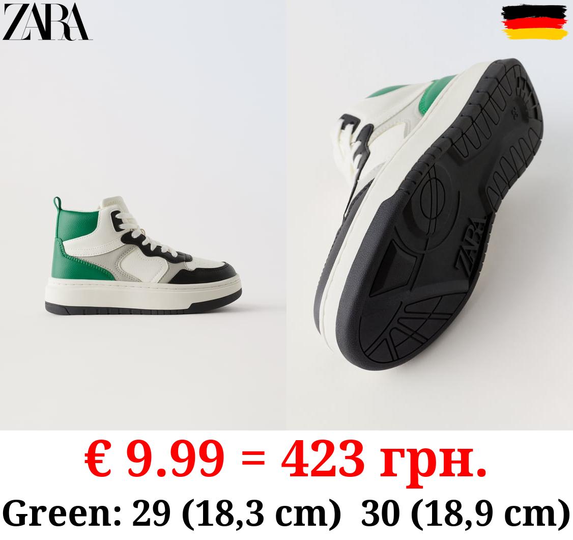 CONTRAST HIGH-TOP SNEAKERS