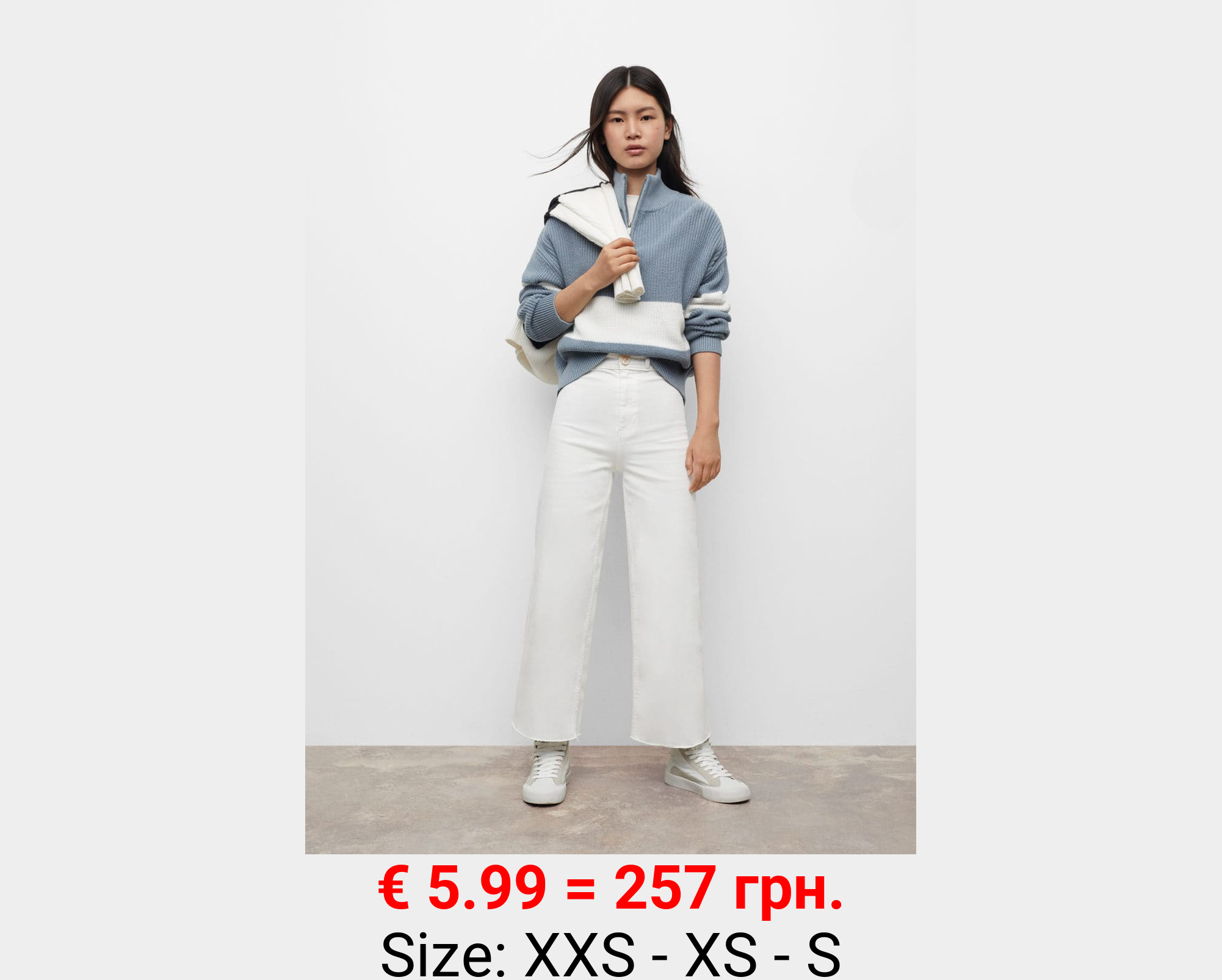 Jeans culotte tiro alto