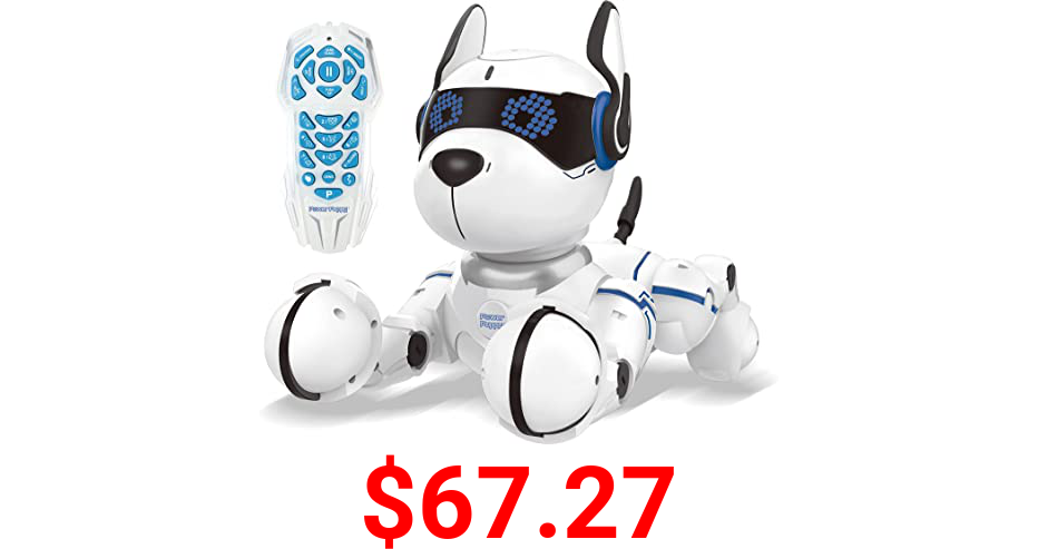 LEXiBOOK Power Puppy - My Smart Robot Dog - Programmable Robot with Remote Control, Training Function, Dances, Sings, Light Effects, Rechargeable Battery, Children's Toy - DOG01