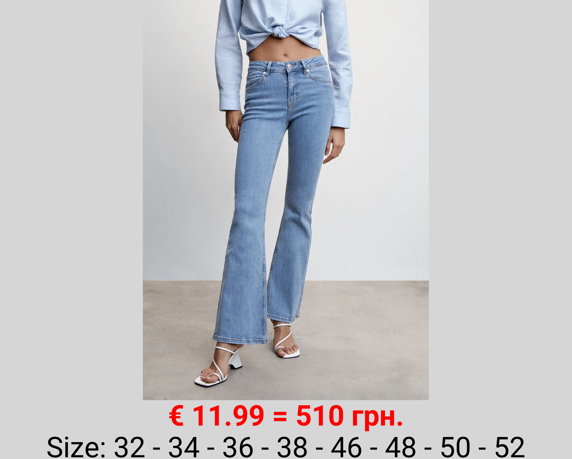 Jeans flare tiro medio