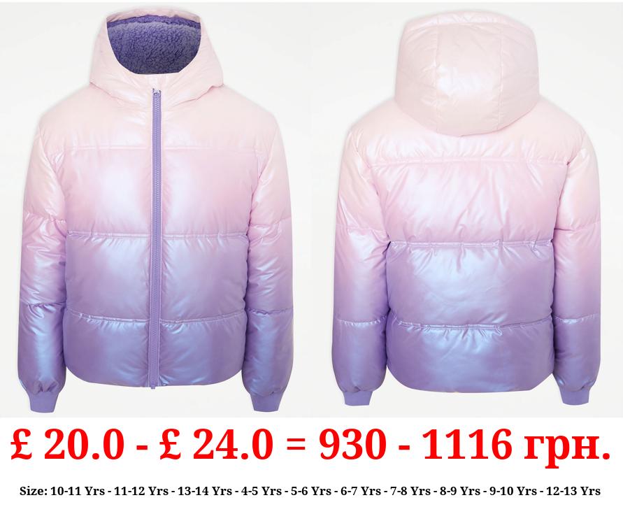Lilac Ombre Padded Fleece Lined Coat