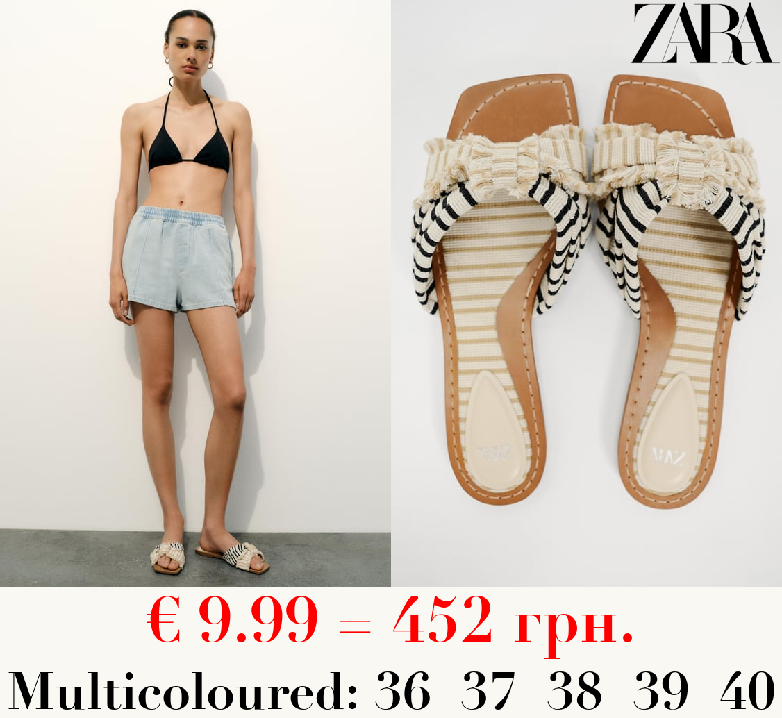 FLAT FABRIC SLIDER SANDALS