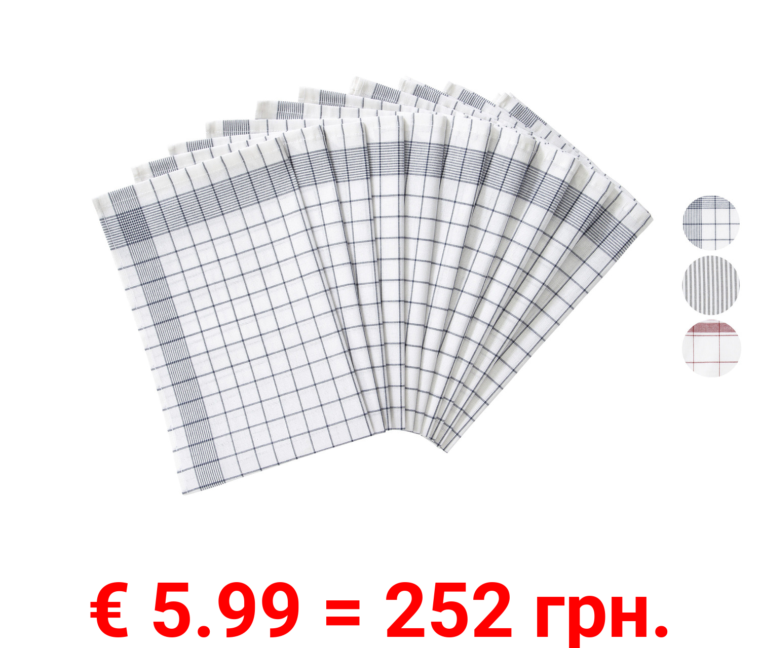 LIVARNO home Geschirrtücher, 50 x 70 cm, 10 Stück