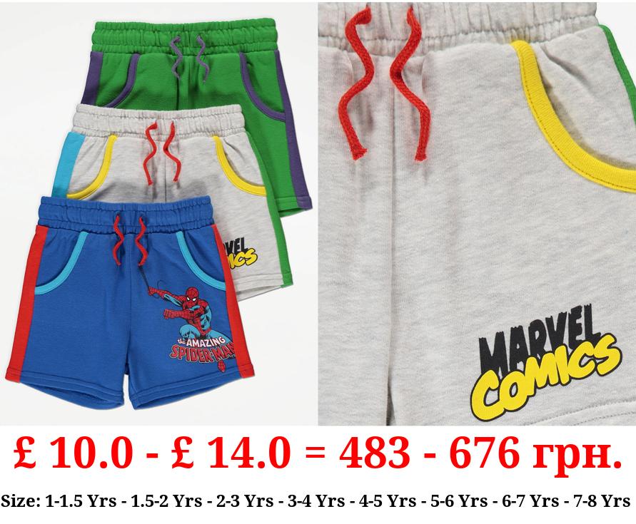 Marvel Comic Superhero Shorts 3 Pack