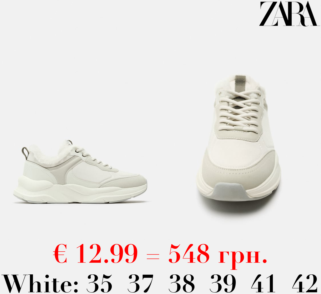 RUNNING TRAINERS WITH FAUX FUR DETAIL