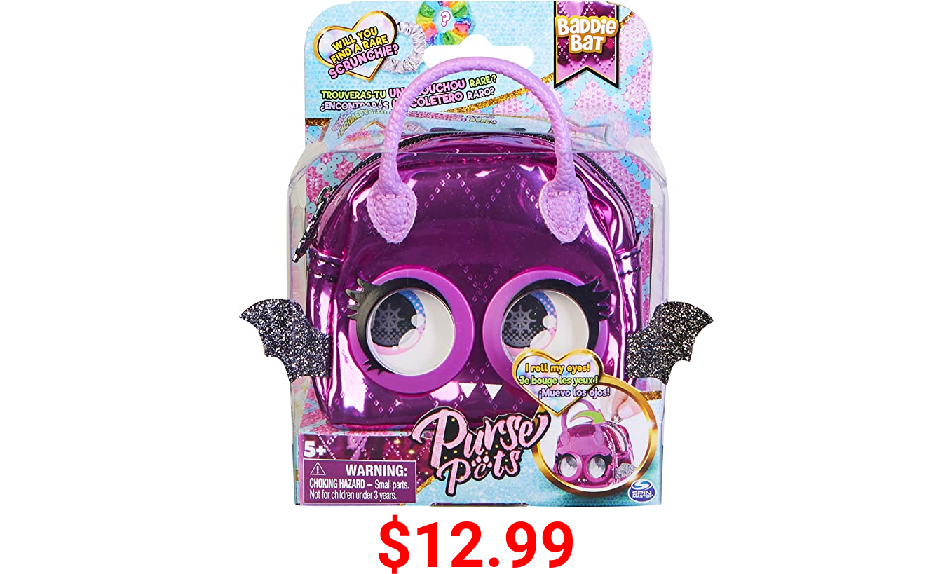 Purse Pets Micros, Baddie Bat Stylish Small Purse with Eye Roll Feature, Kids Toys for Girls Aged 5 and up