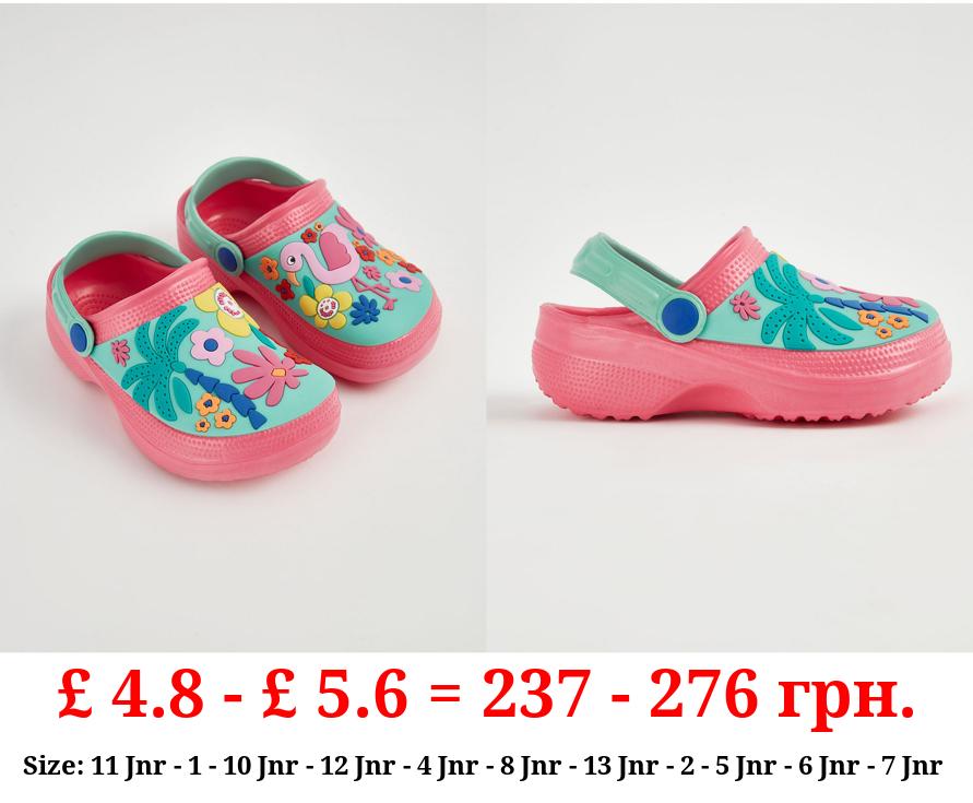 Pink Flamingo Clogs