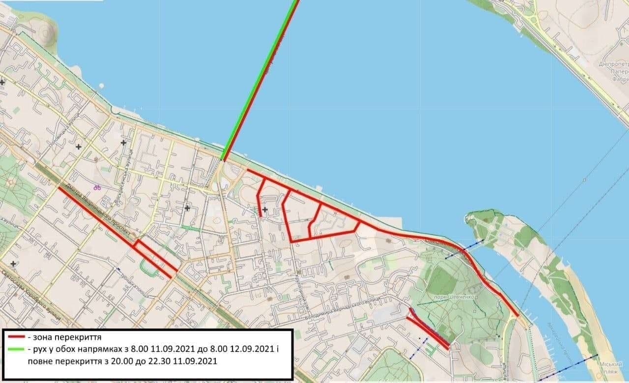 План перекрытия дорог на 9 мая 2021