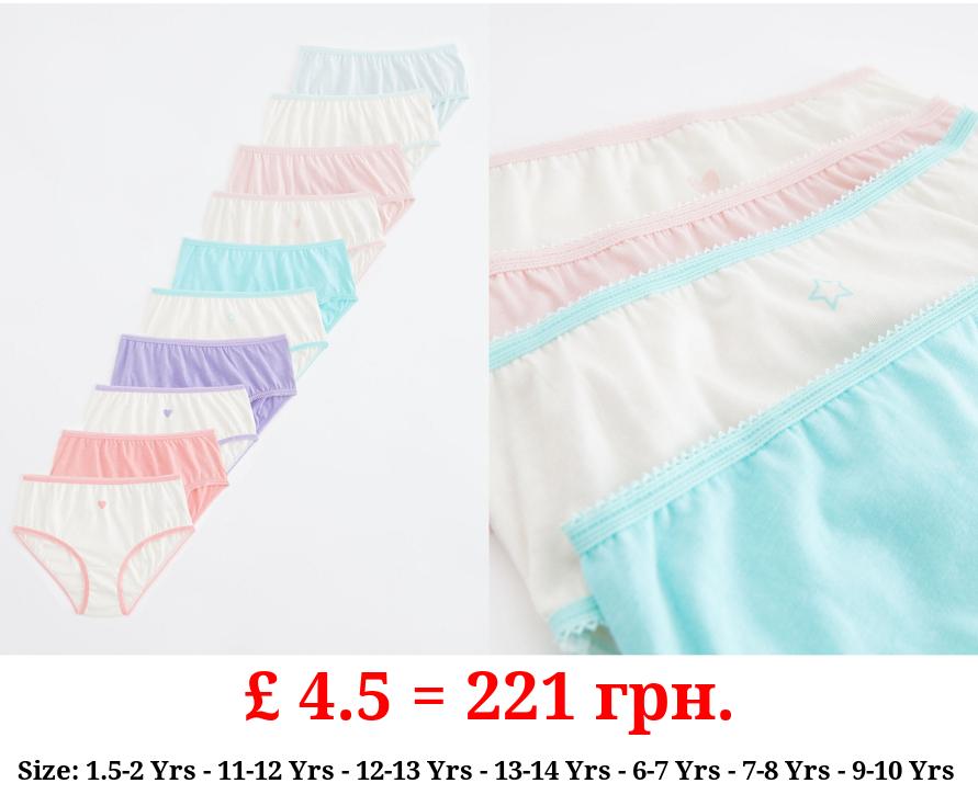 Coloured Edge Full Briefs 10 Pack