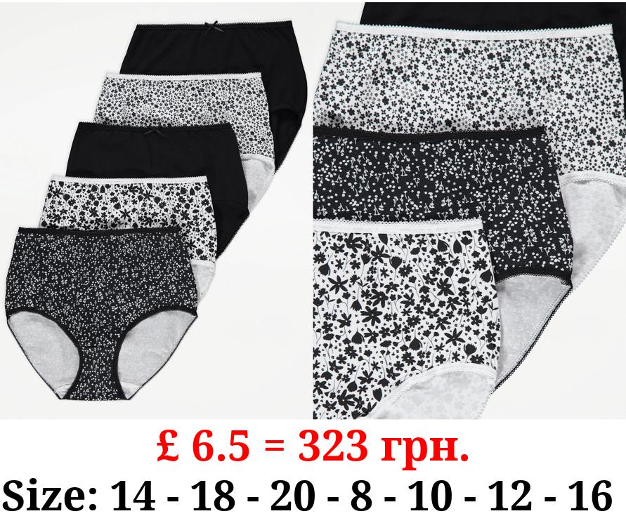 Floral Full Brief Knickers 5 Pack