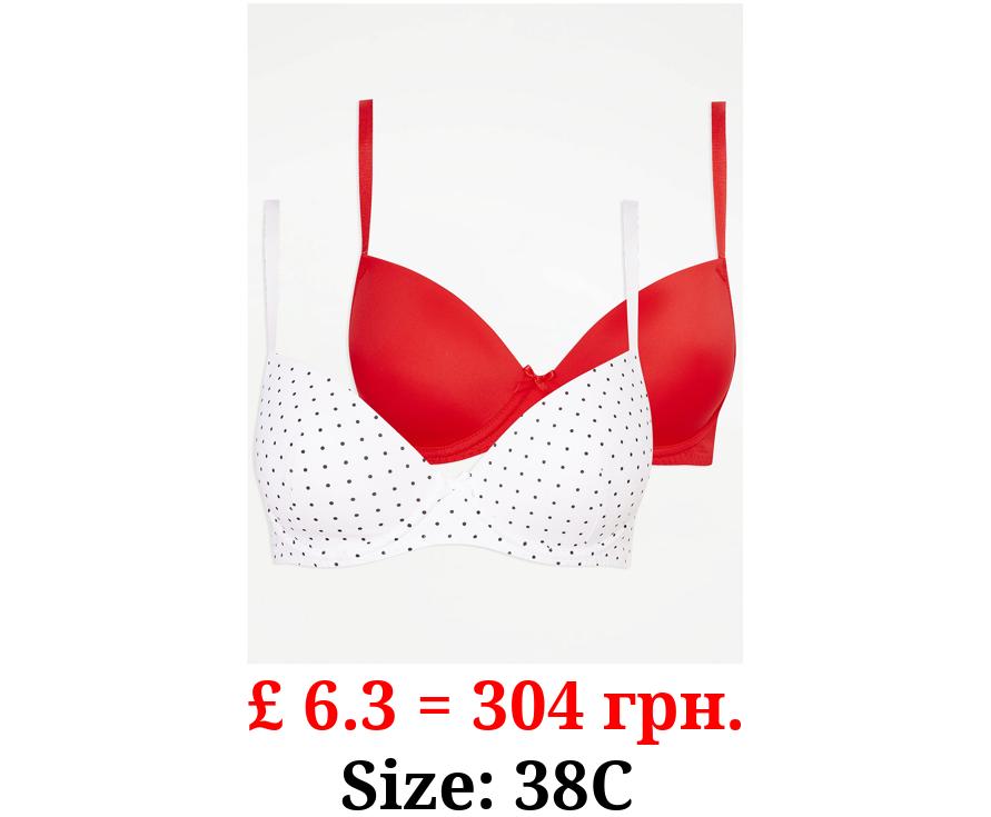 Pin Spot Padded T-Shirt Bras 2 Pack