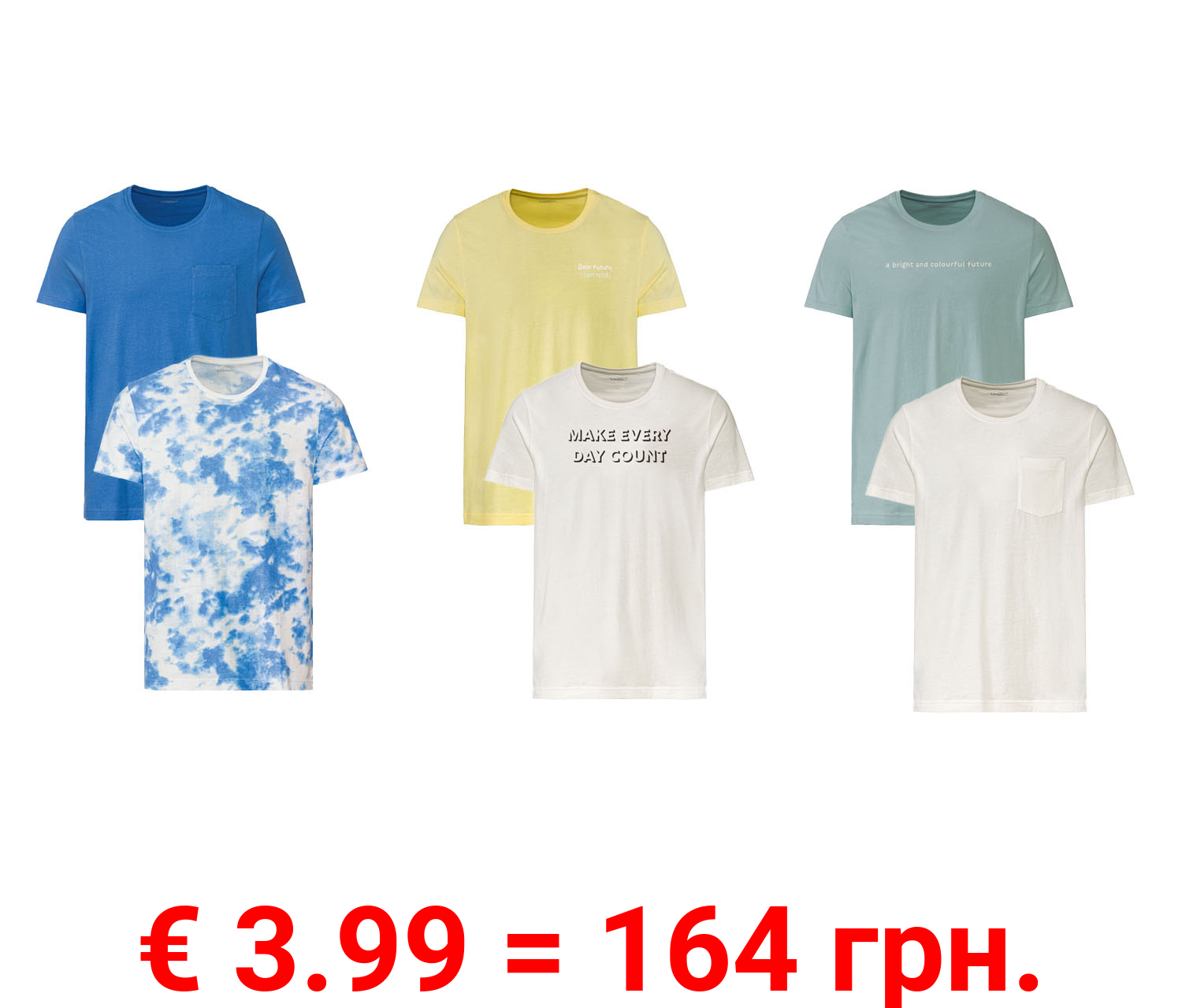 LIVERGY® Herren T-Shirt, 2 Stück, körpernah geschnitten, mit Rundhalsausschnitt