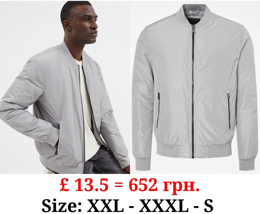 Grey Lightweight Bomber Jacket