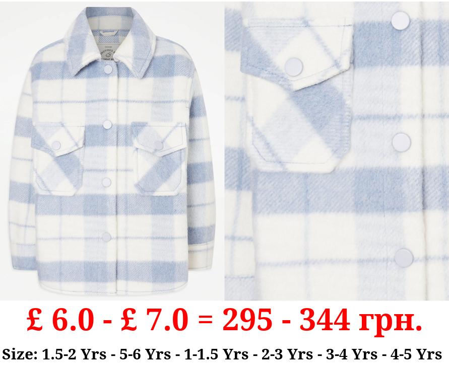 Blue Checked Fleece Shacket