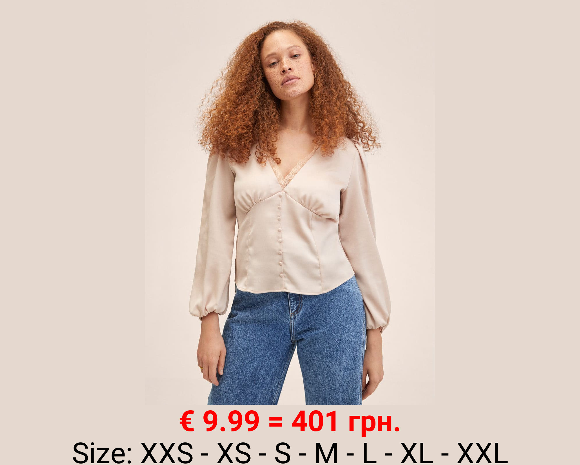 Blusa satinada botones