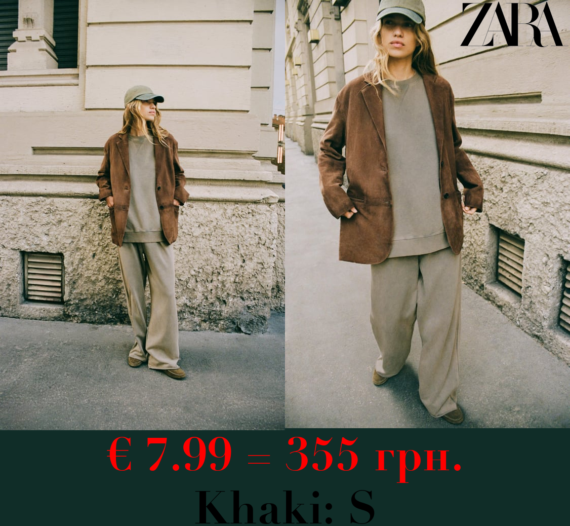 FADED-EFFECT SHORT SLEEVE PLUSH SWEATSHIRT