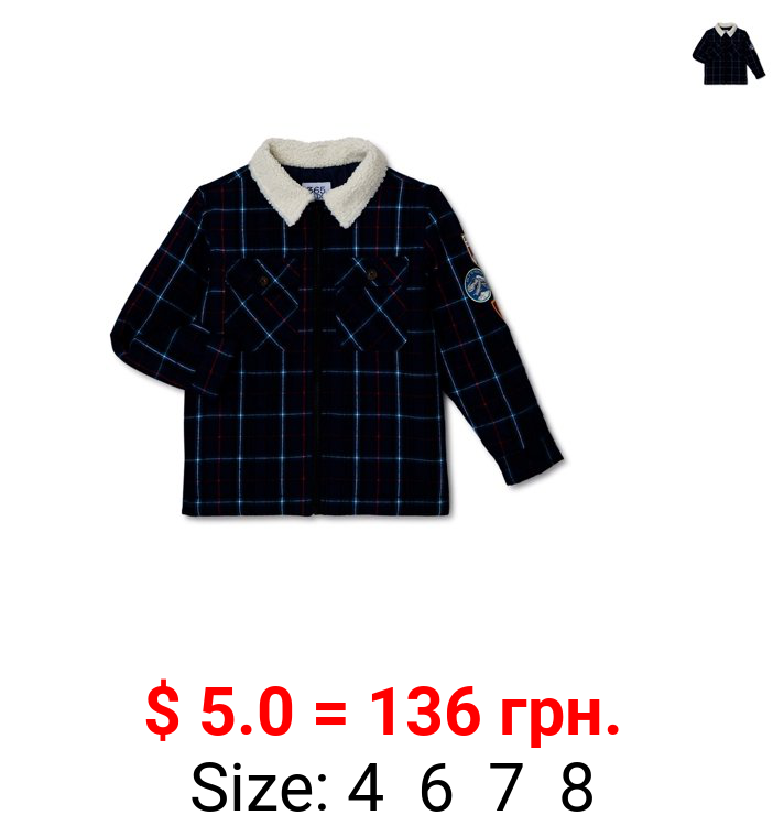 365 Kids From Garanimals Boys Faux Sherpa Collar Jacket, Sizes 4-10