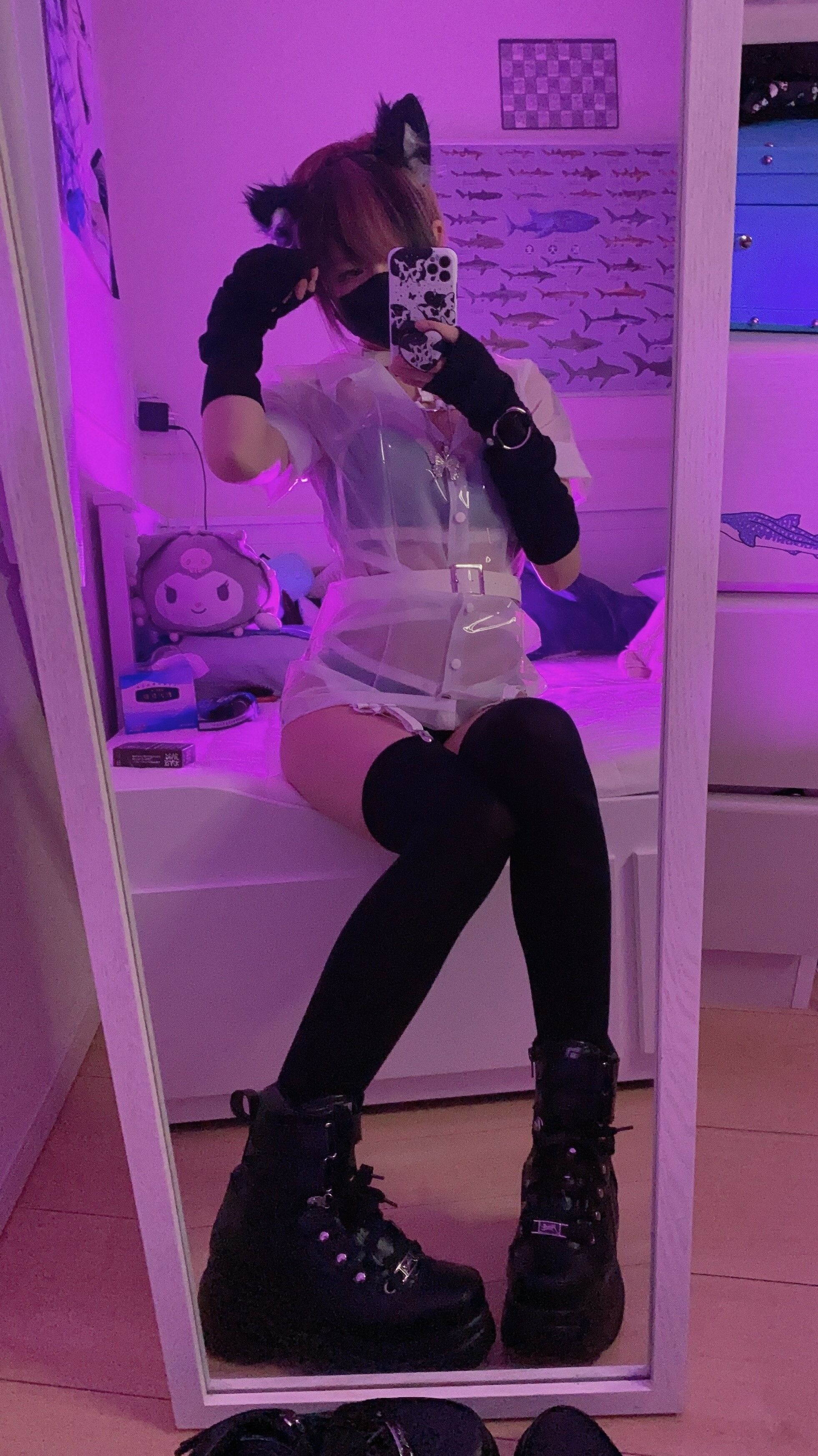 御伽樒 蓝卫衣+猫耳束缚 149