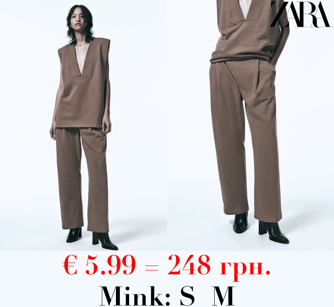 DARTED COTTON TROUSERS