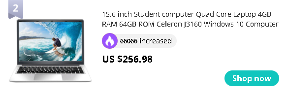 15.6 inch Student computer Quad Core Laptop 4GB RAM 64GB ROM Celeron J3160 Windows 10 Computer with Bluetooth Camera netbook
