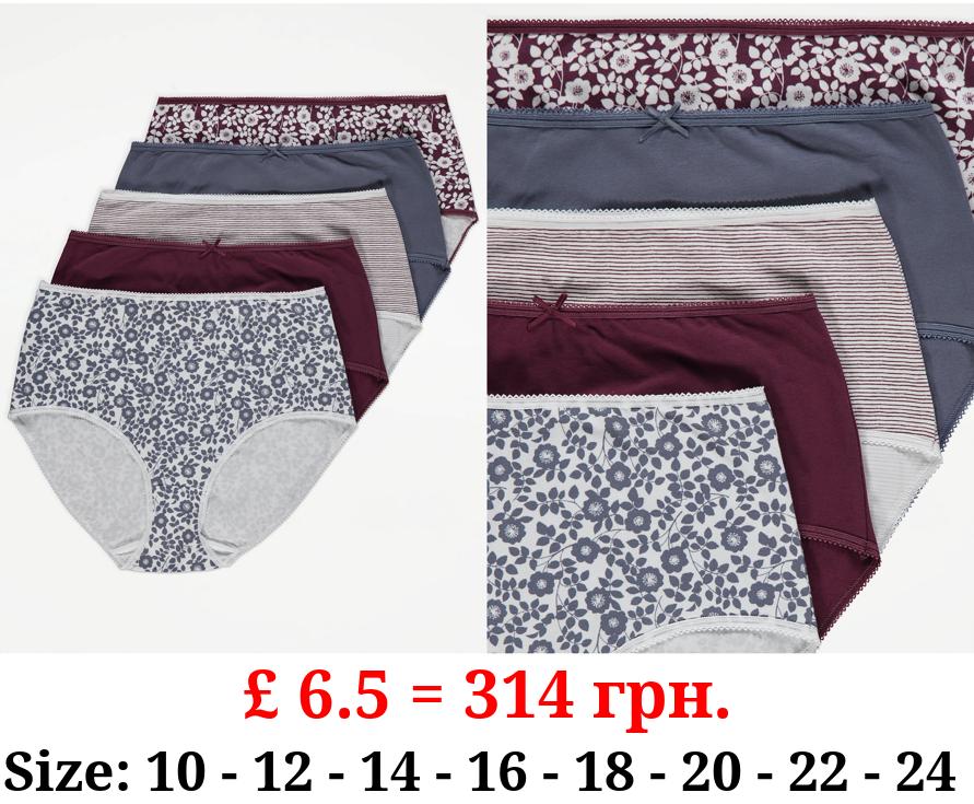 Floral Full Brief Knickers 5 Pack