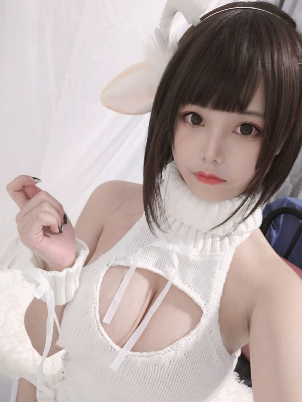 蜜汁猫裘-白丝毛衣[40P3V] 3
