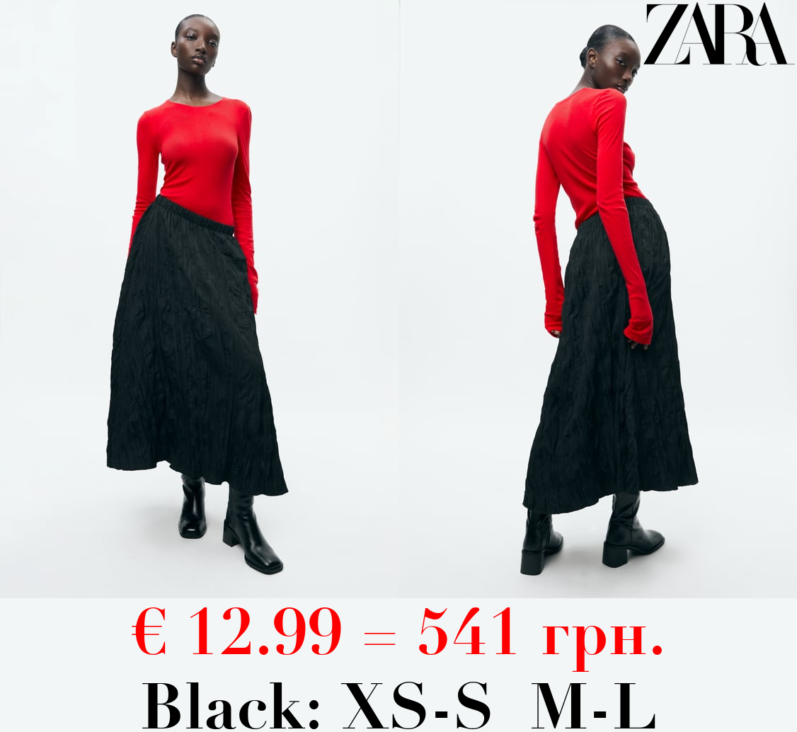 ZW COLLECTION CREASED MIDI SKIRT