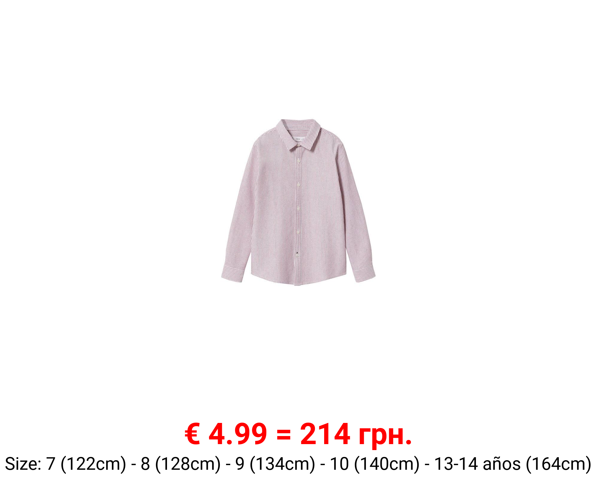 Camisa vestir algodón rayas