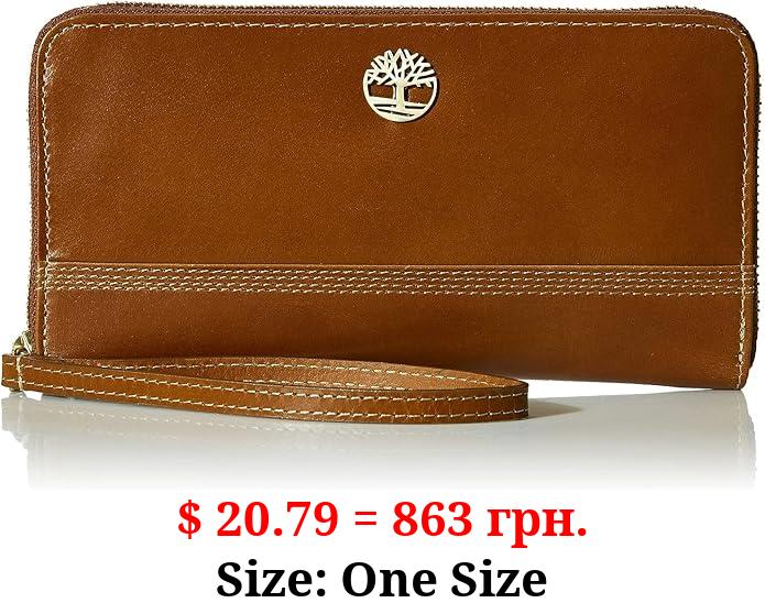 Timberland Womens Leather Rfid Zip Around Wallet Clutch With Wristlet Strap