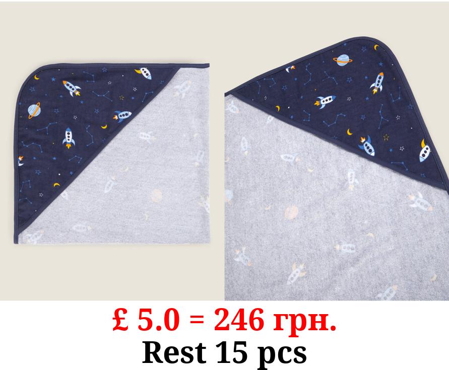 Navy Space Hooded Towel