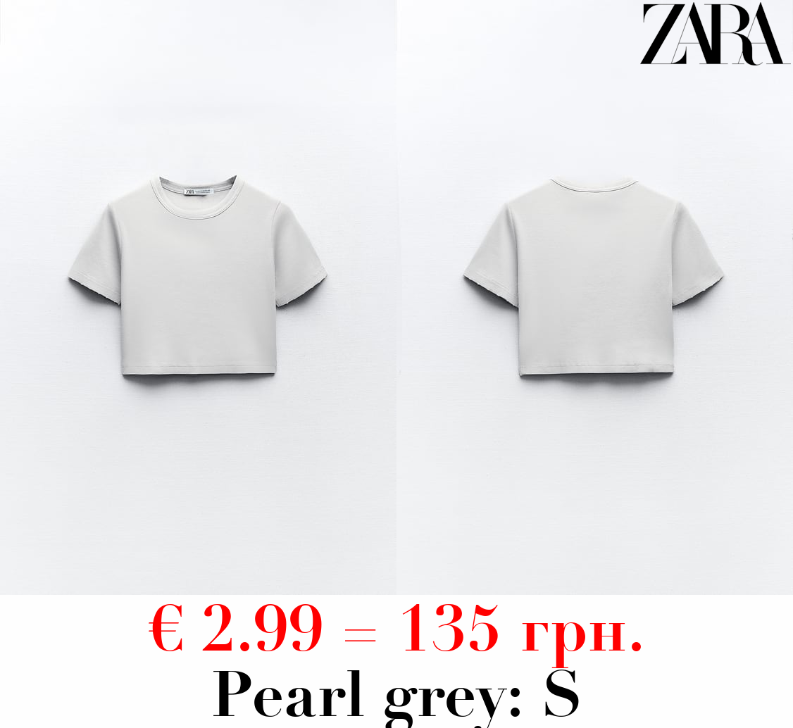 FADED-EFFECT RIBBED CROP TOP