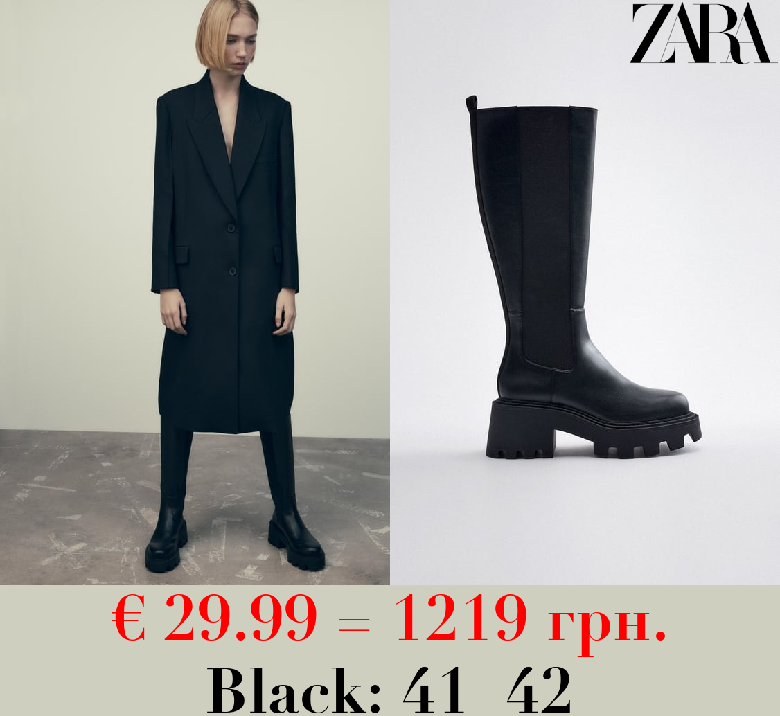 KNEE-HIGH BOOTS WITH TRACK SOLES