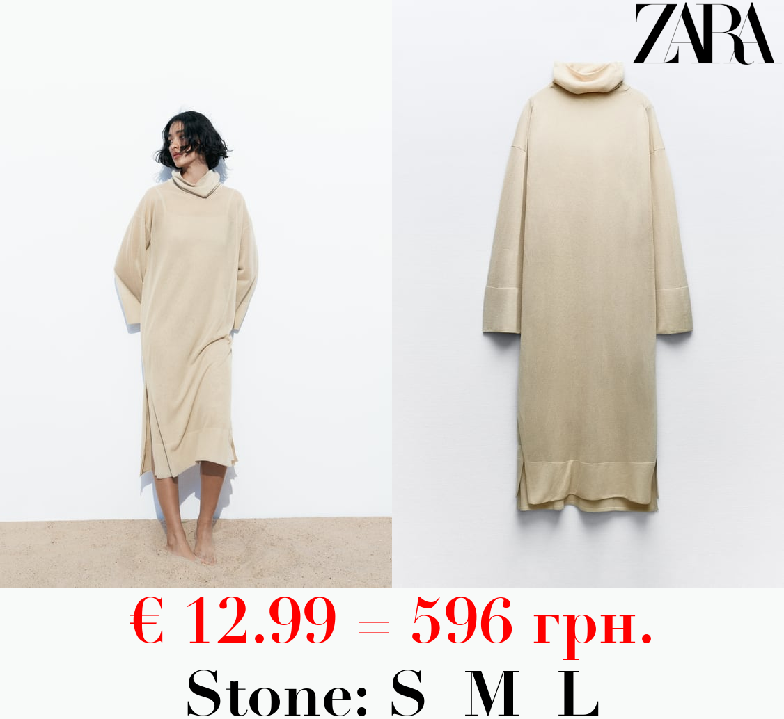 LONG HIGH NECK KNIT DRESS