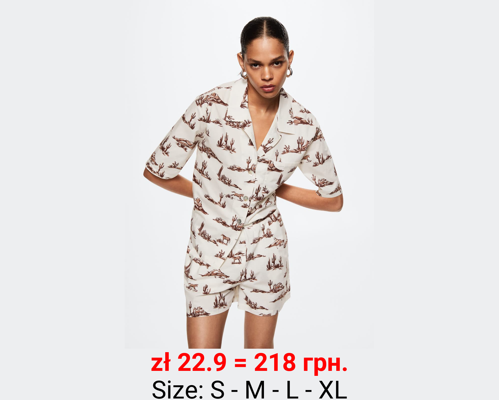 Camisa estampada algodón