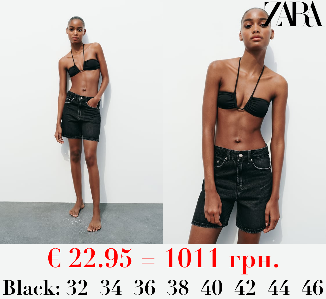 TRF MID-RISE DENIM BERMUDA SHORTS