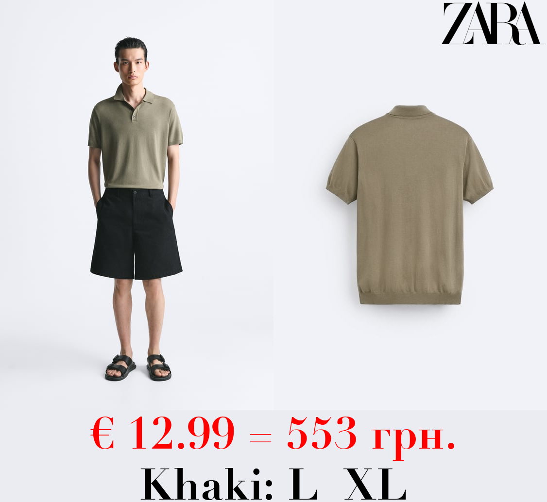 VISCOSE BLEND KNIT POLO SHIRT