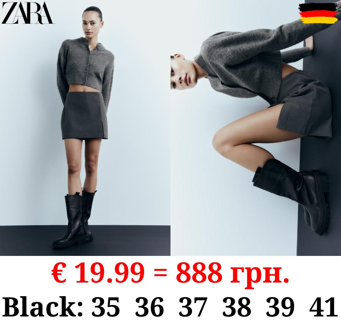 FLAT BOOTS WITH RUBBERISED SOLE