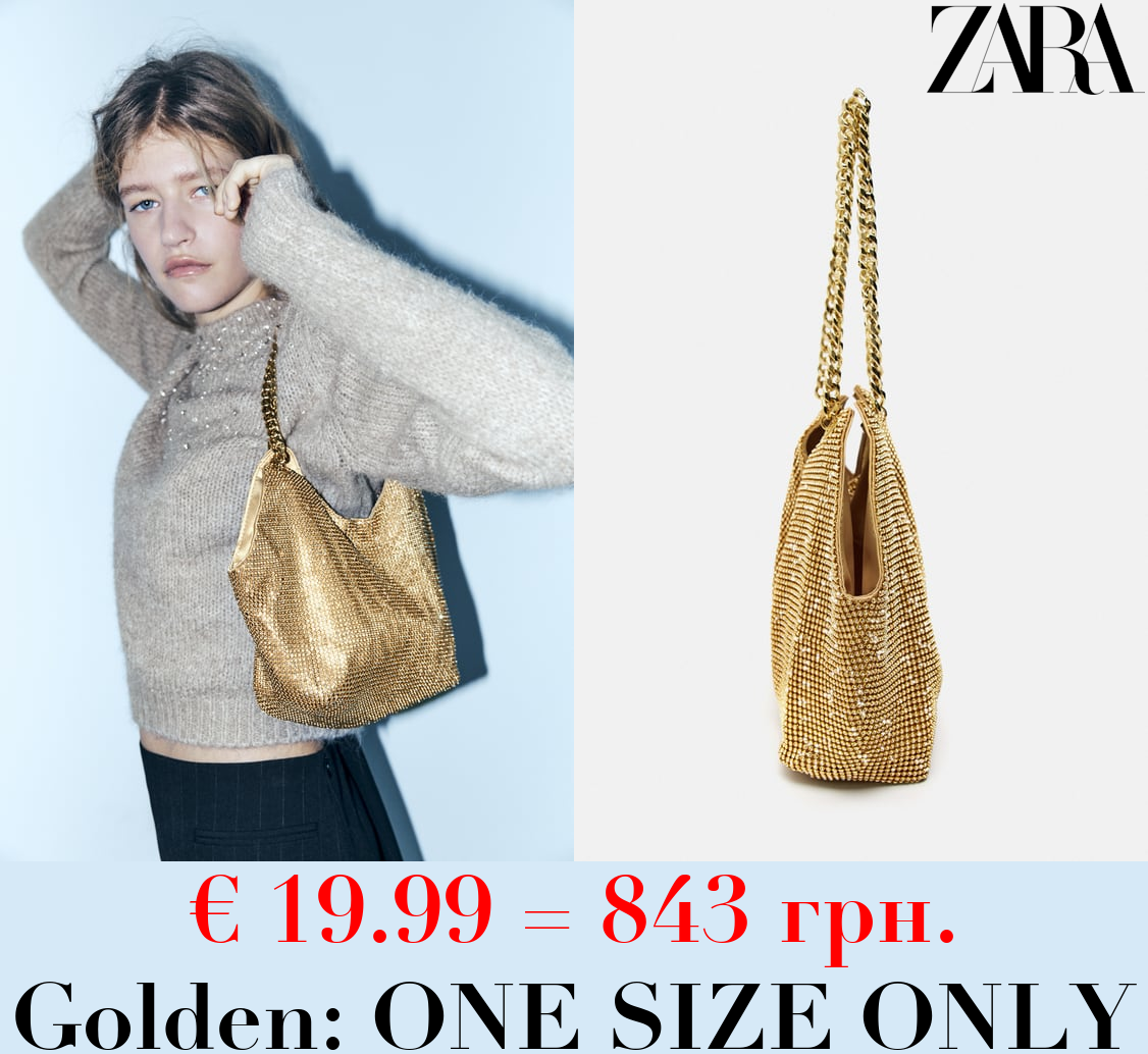 MINI TOTE BAG WITH RHINESTONES