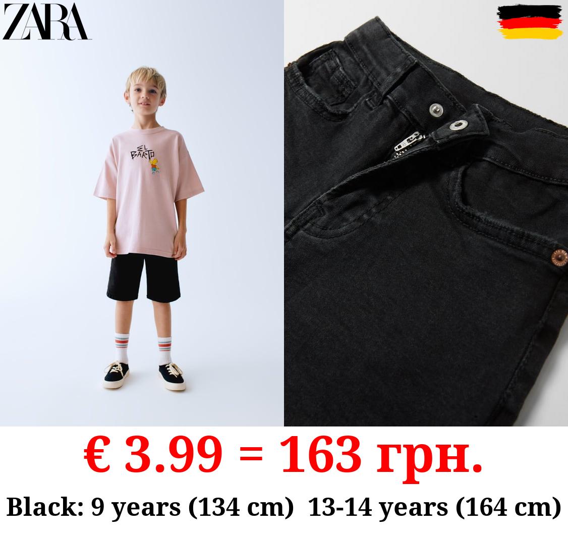 STRAIGHT-FIT DENIM BERMUDA SHORTS