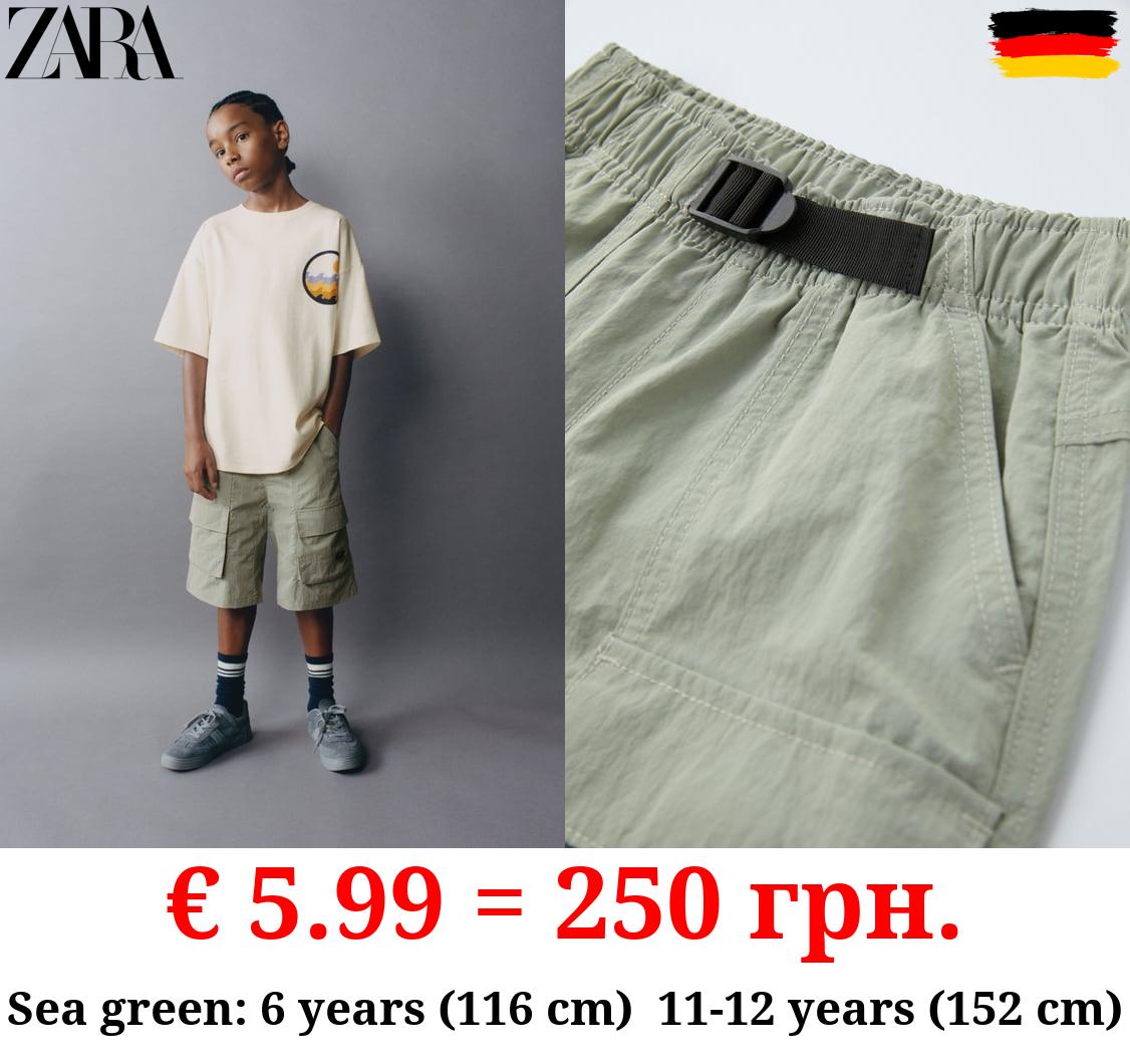NYLON CARGO BERMUDA SHORTS