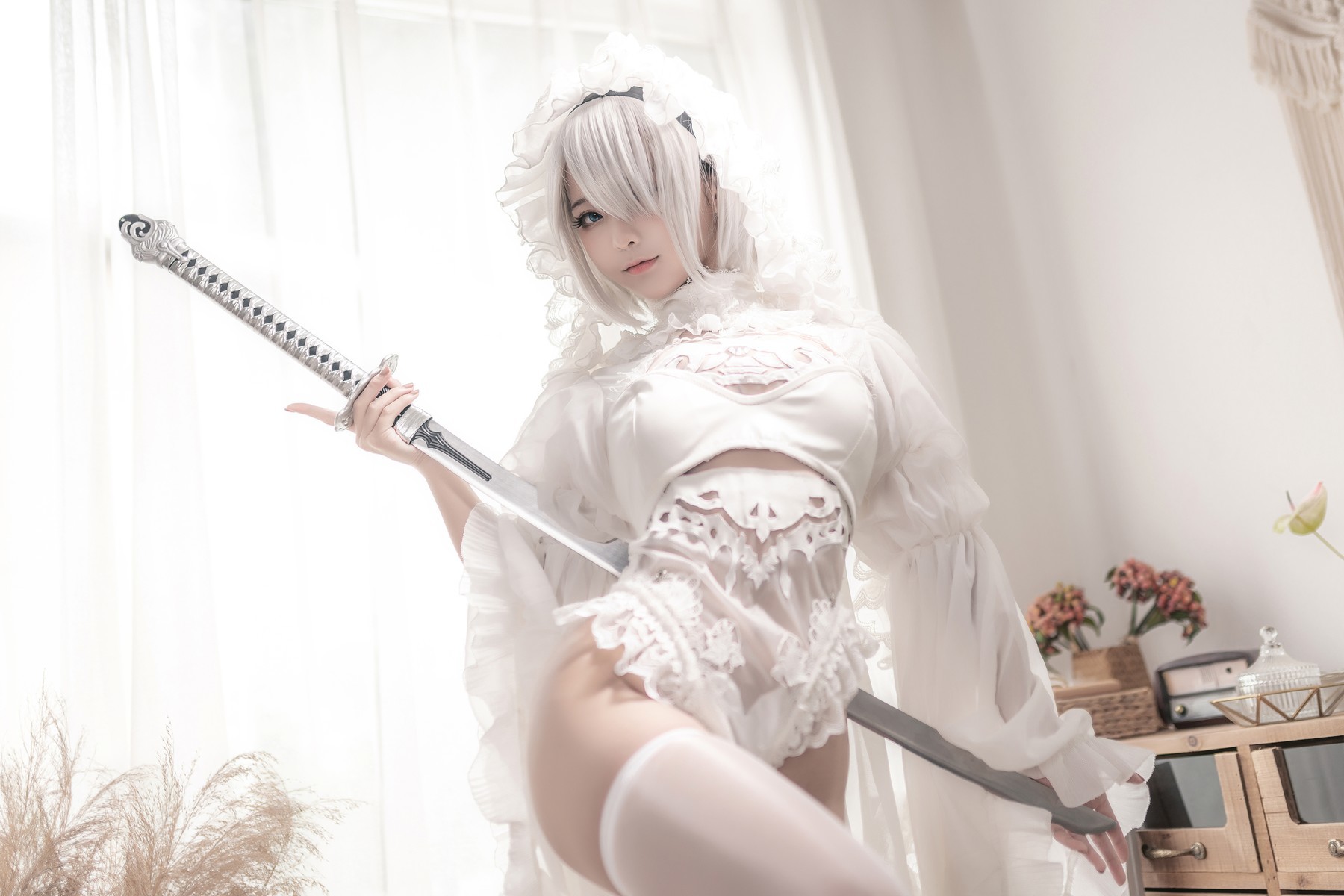 Cosplay 蠢沫沫 Chunmomo 尼尔纪元 白花嫁 2