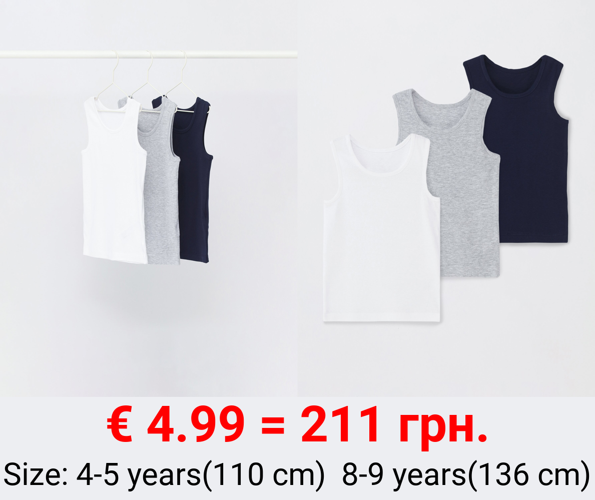 Pack of 3 strappy vest tops