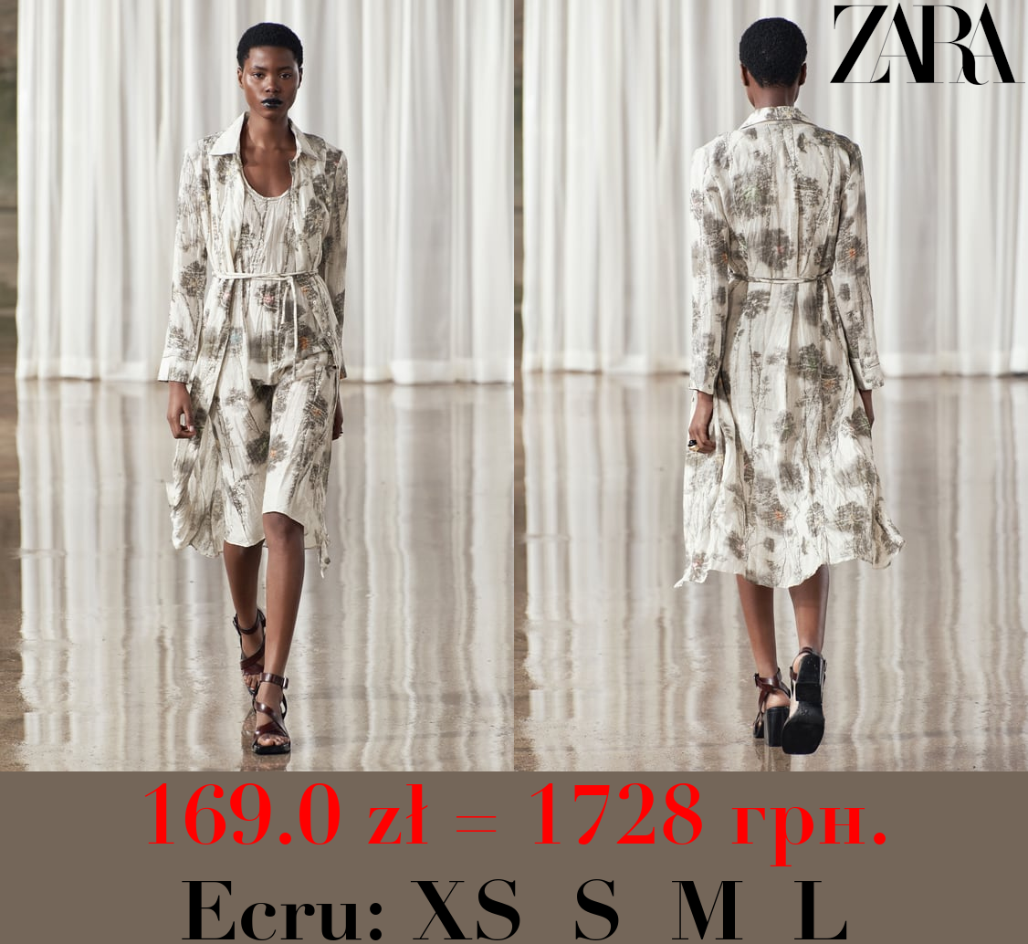 ZW COLLECTION 100% RAMIE PRINT SHIRT DRESS