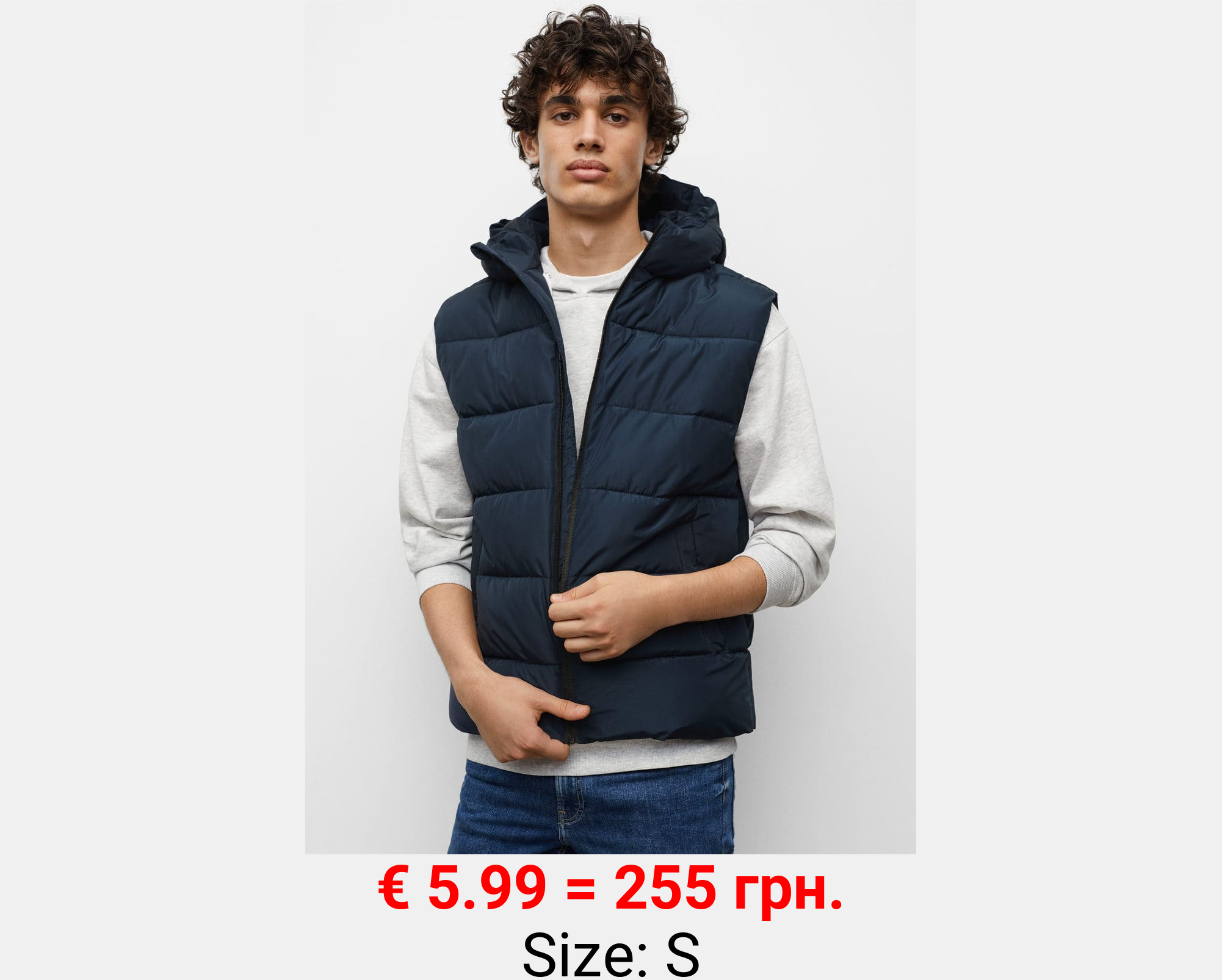 Chaleco capucha plumas