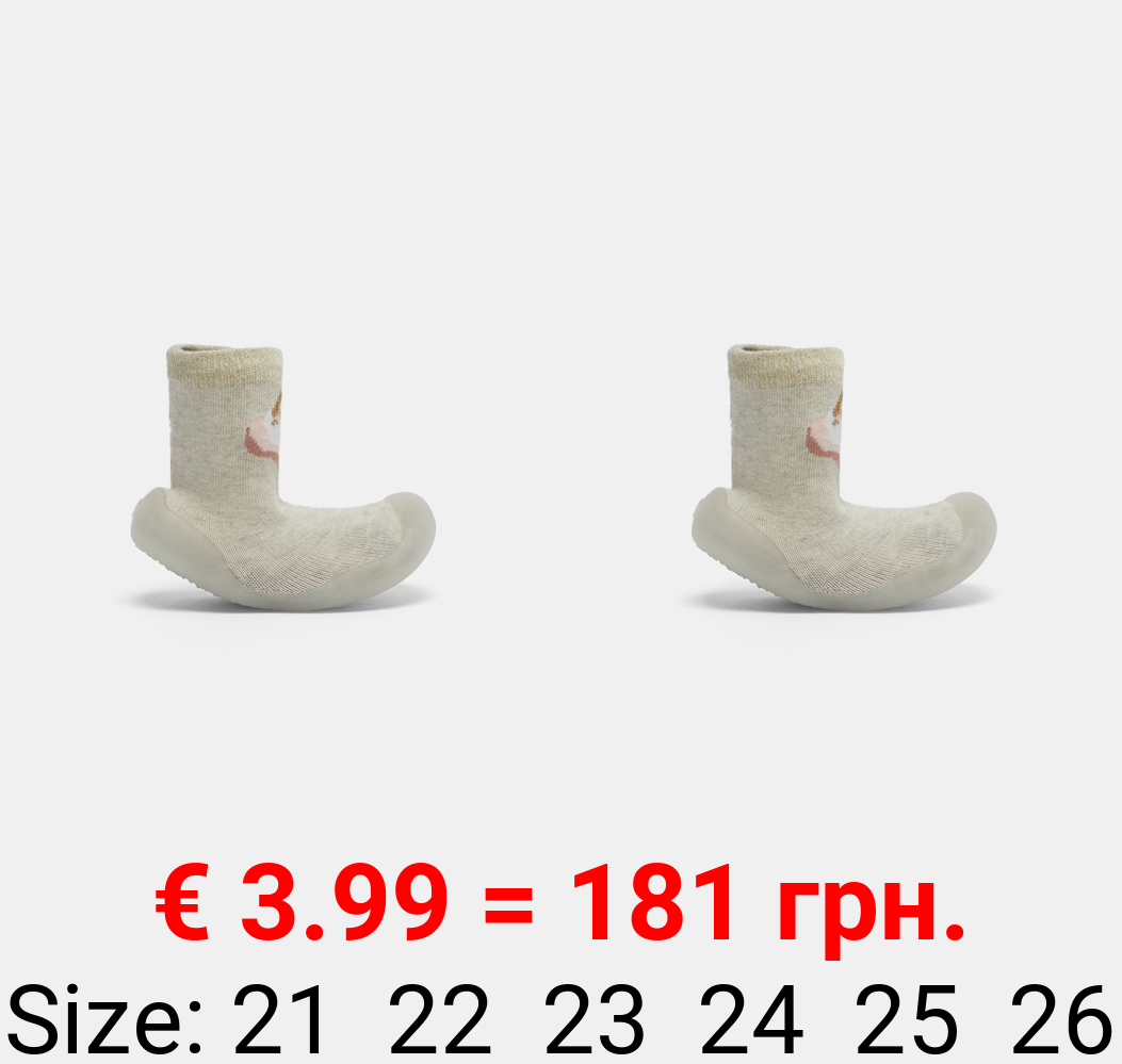 Unicorn sock-style slippers