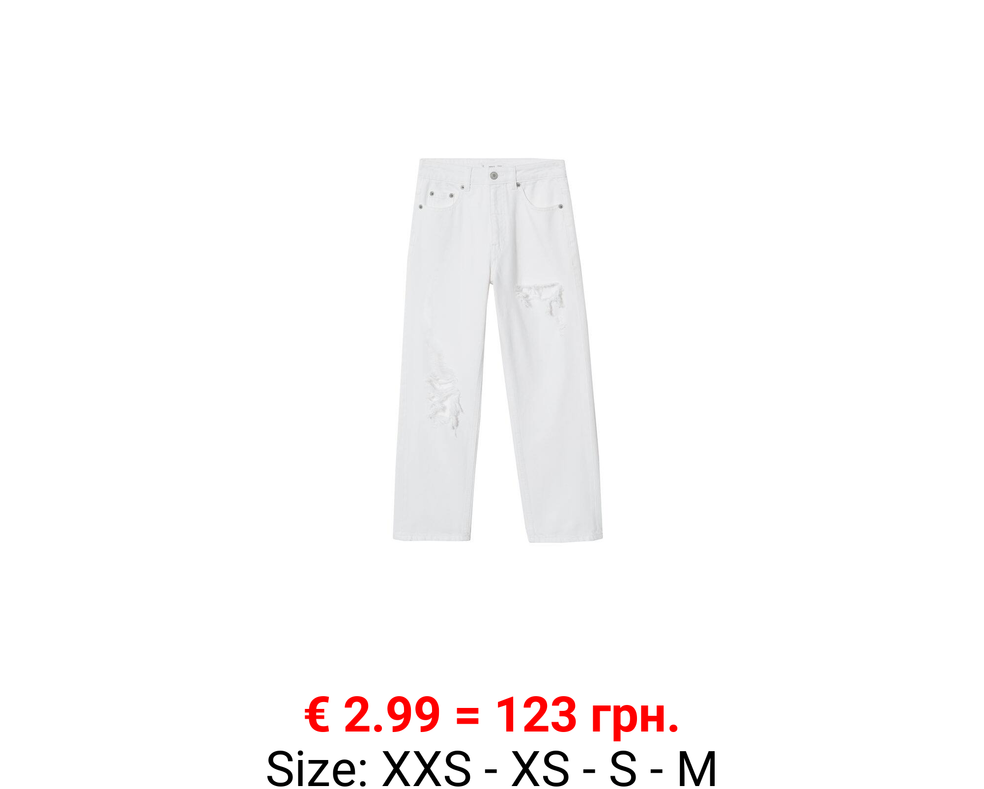 Jeans straight-fit rotos decorativos 