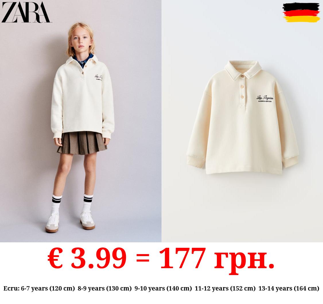 EMBROIDERED POLO SWEATSHIRT